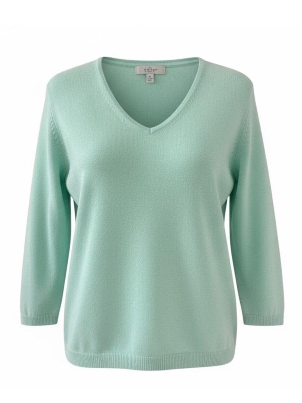 EP Pro Mint Green V-Neck 3/4 Sleeve Knit Sweater Size Small